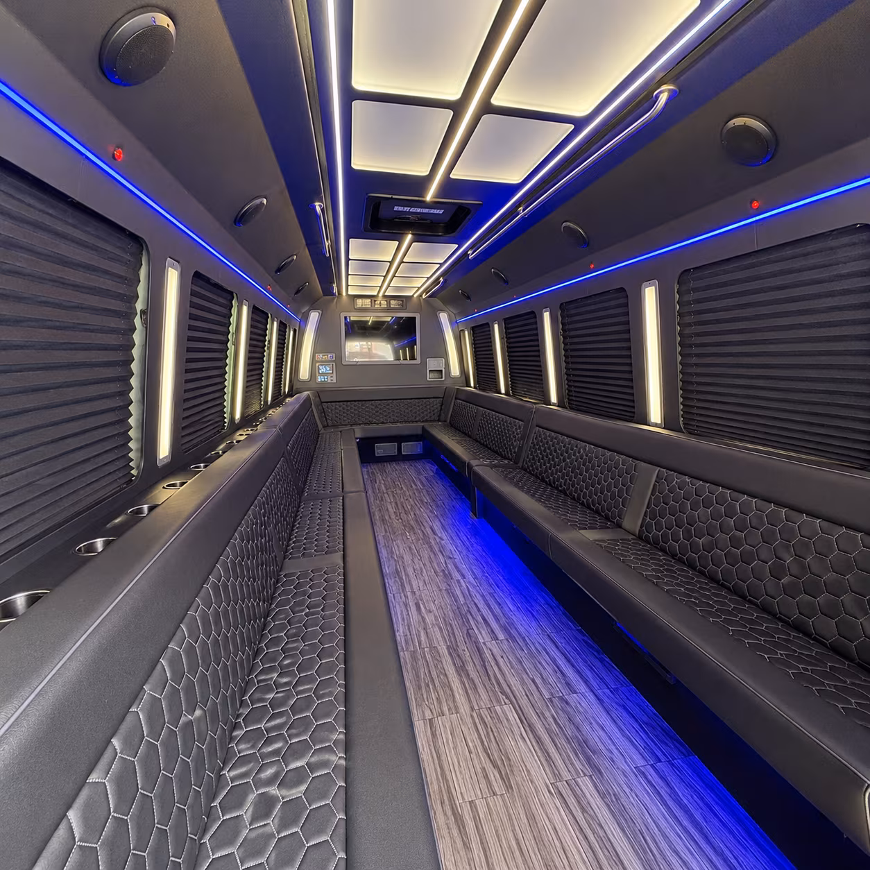 newport news 30 passenger party bus interior
