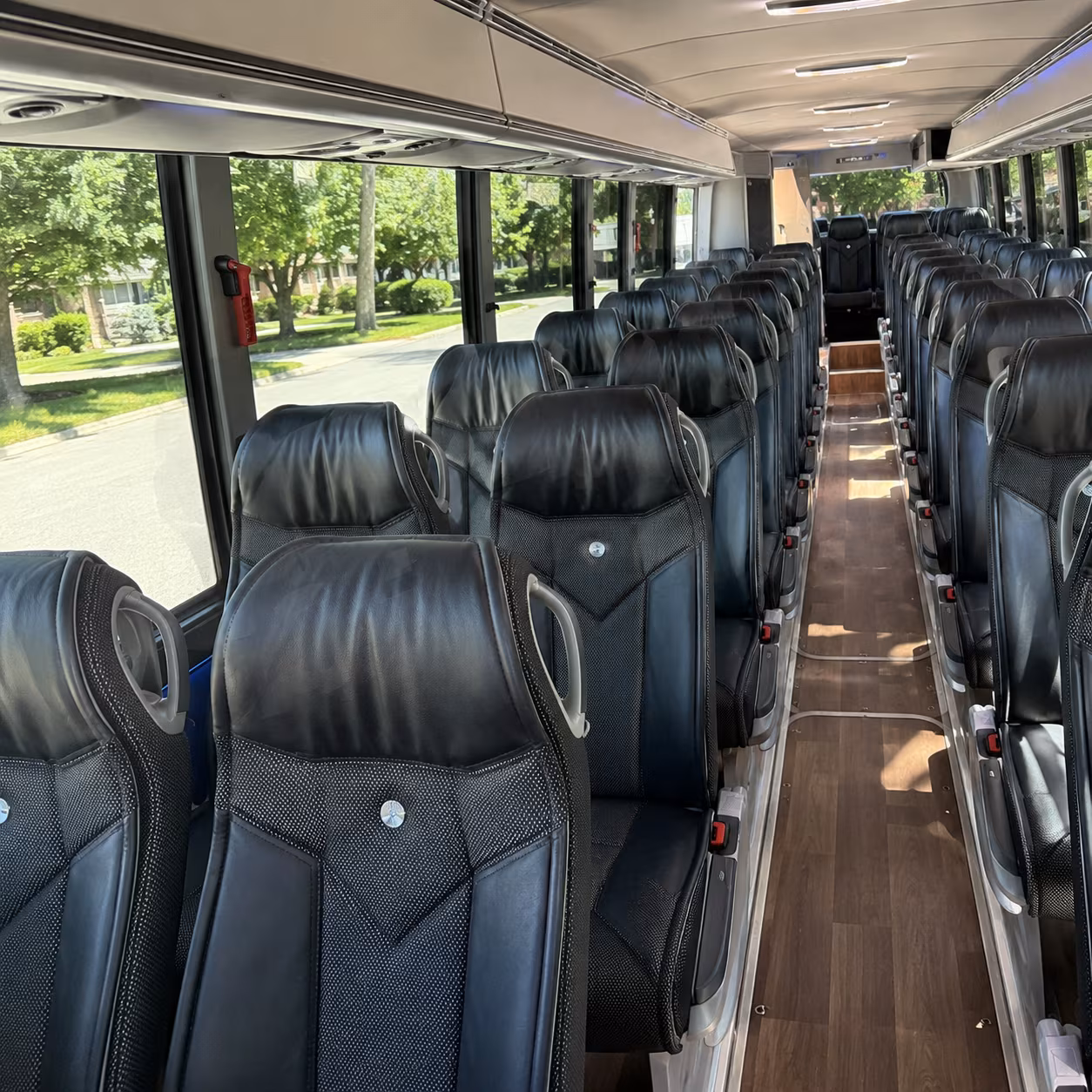 newport news 40 passenger charter bus inside