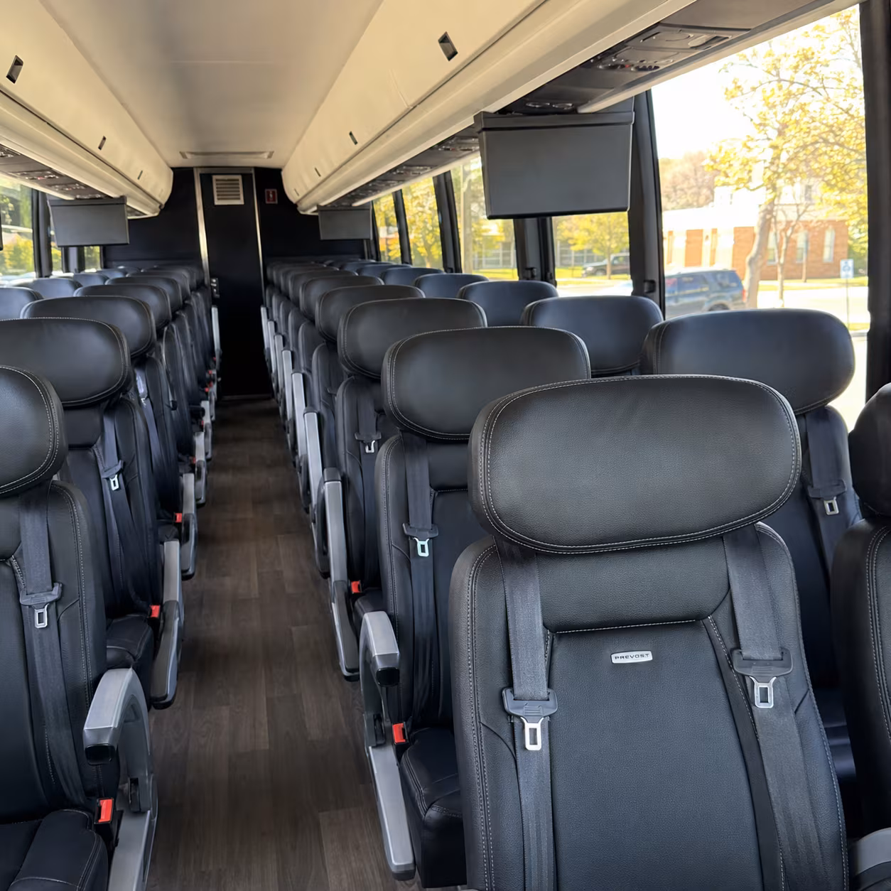 newport news 45 passenger charter bus inside