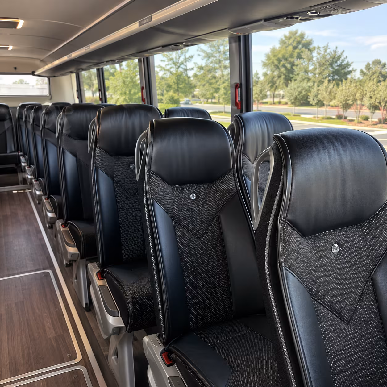 newport news 45 passenger charter bus interior