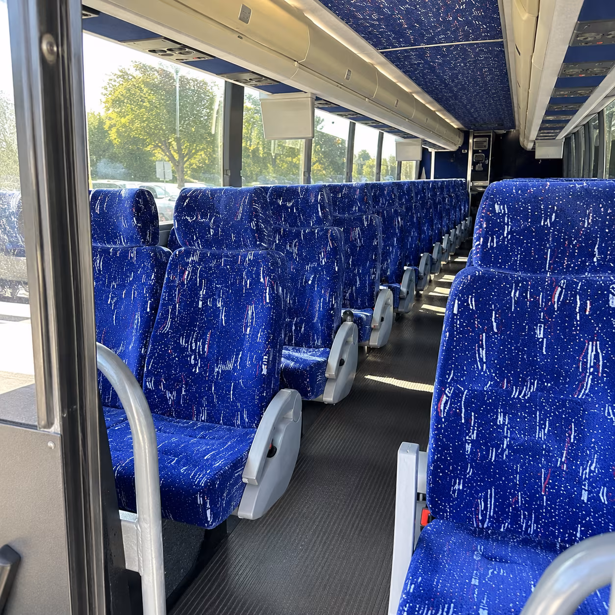 newport news 50 passenger charter bus inside