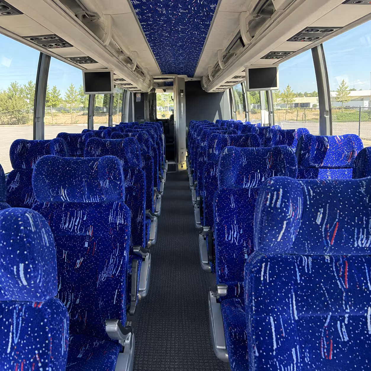 newport news 54 passenger charter bus interior