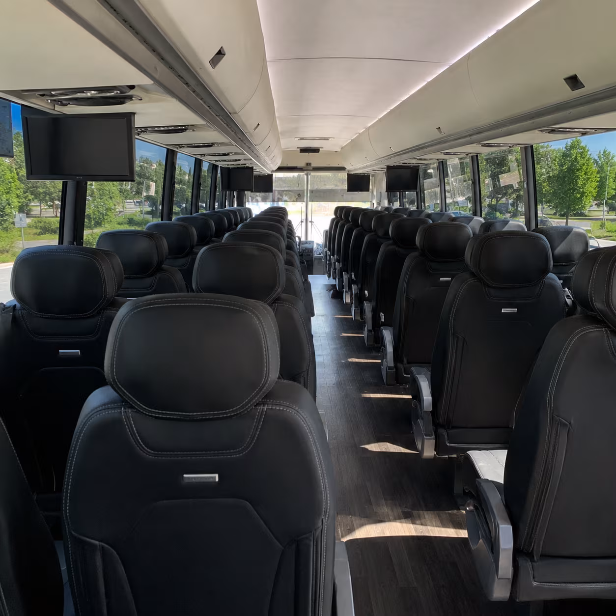 newport news charter bus interior